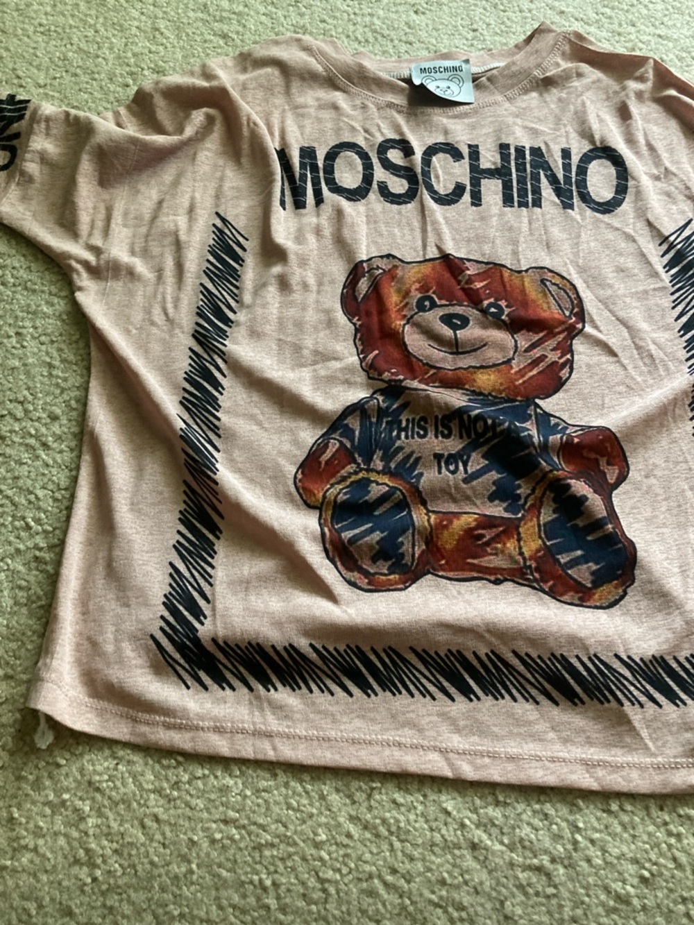 Moschino Pink Teddy Graphic Long Sleeve Top - Picture 4 of 11